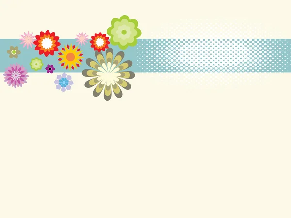 花とクリームの背景 — ストックベクタ