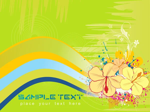 Grunge coloré avec fleur, rayures — Image vectorielle