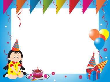 Abstract birthday frame clipart