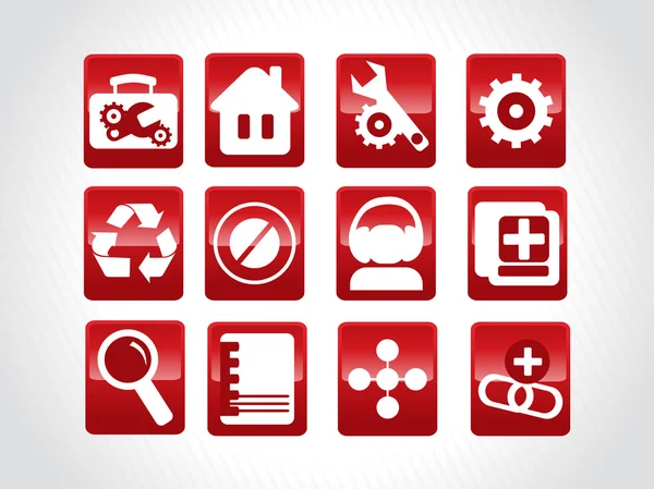 Conjunto de logotipo vidrioso web, rojo — Vector de stock