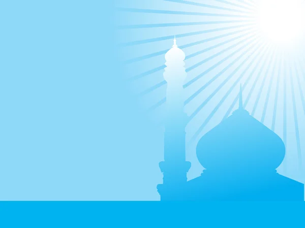 Абстрактный синий фон с мечетями — стоковый вектор