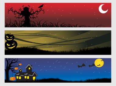 Abstract halloween banner series set8 clipart