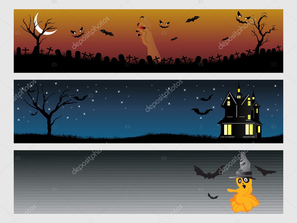 Abstract halloween banner series set11