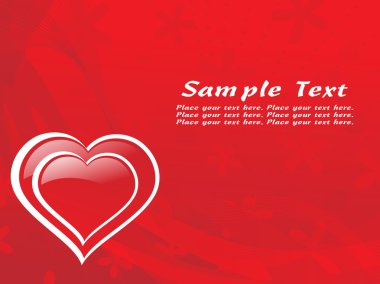 Red heart shape valentine card clipart