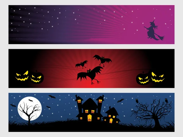 Resumen de la serie de banners de Halloween set17 — Archivo Imágenes Vectoriales