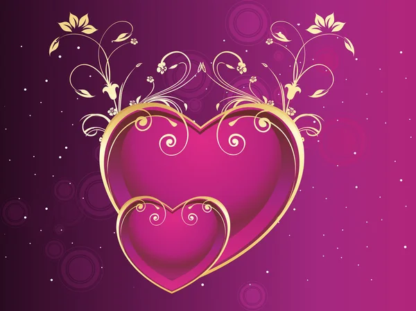 Vector decorado corazón púrpura — Archivo Imágenes Vectoriales