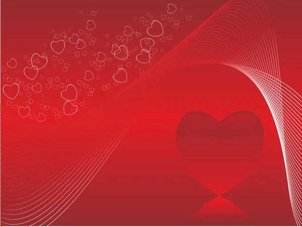 Hjärtat bubbla romantiska röd fana — Stock vektor