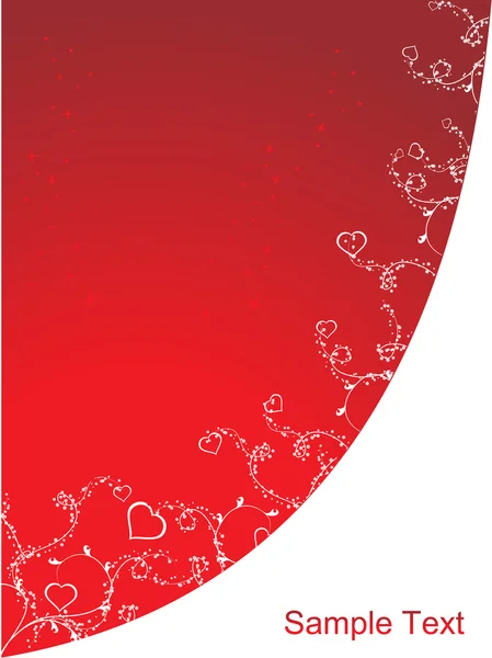 Tasarım üzerinde kırmızı izole kalp süsler — Stok Vektör