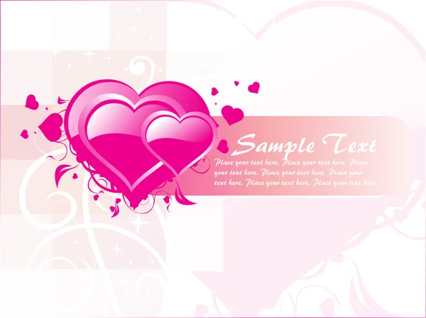 Banner de San Valentín rosa — Vector de stock