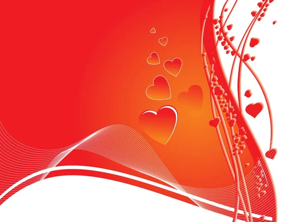 Rote abstrakte Valentinskarte — Stockvektor