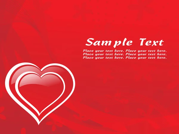 Kırmızı kalp şekli Sevgililer günü kartı — Stok Vektör