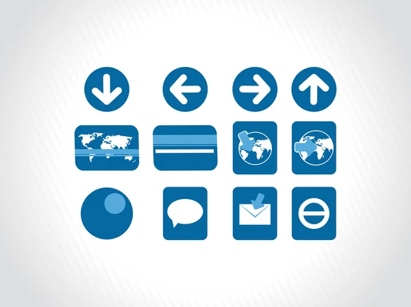 Icons use for website, blue — Stock Photo, Image