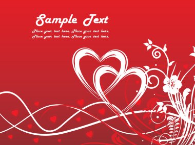 Red valentine love card clipart