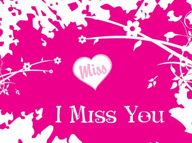 I miss you, vector illustration clipart