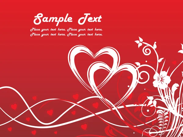 Tarjeta de amor de San Valentín rojo — Vector de stock