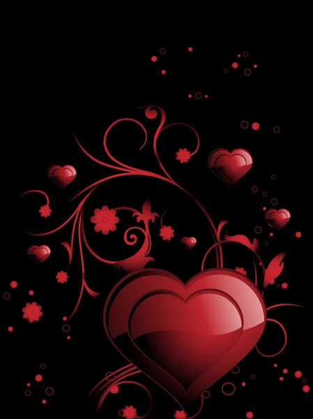 Романтический цветочный дизайн сердца — стоковый вектор