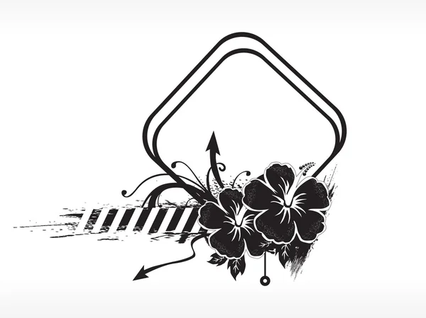 Hibiscus cadre de fleur, papier peint — Image vectorielle
