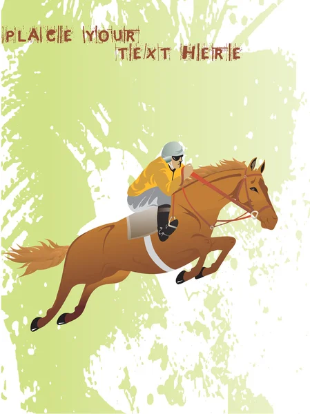 Silhouette cheval et cavalier — Image vectorielle