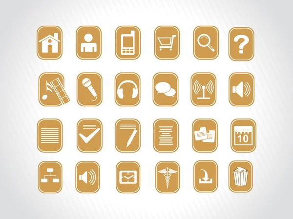 Icons on yellow background — Stock Vector
