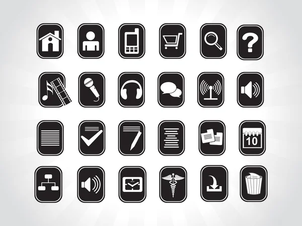 Icons on black background — Stock Vector