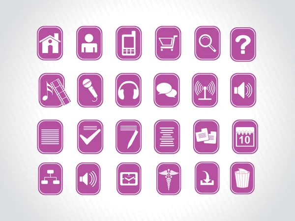 Icons with purple background — Stock Vector