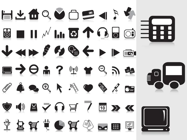 Collection d'icônes noires — Image vectorielle