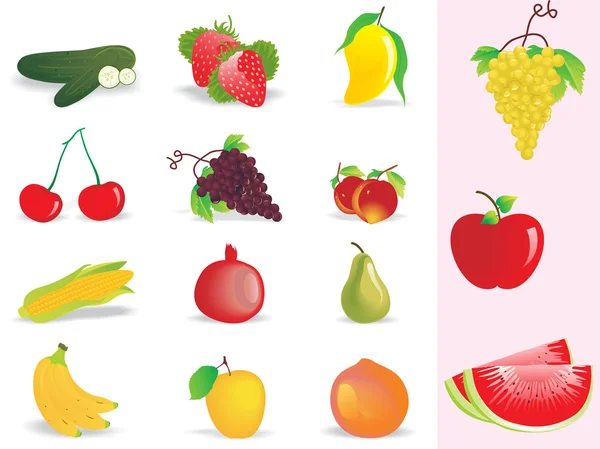 Background with fresh fruits — Stock Vector