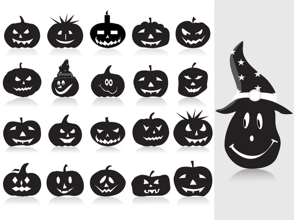 Collection of halloween pumpkin — Stock Vector