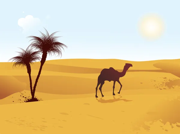 Ilustración de caminar en camello — Archivo Imágenes Vectoriales