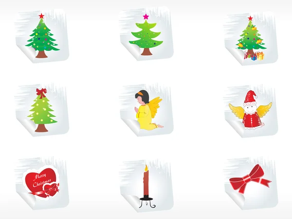 Illustratie van Kerstmis sticker vector — Stockvector