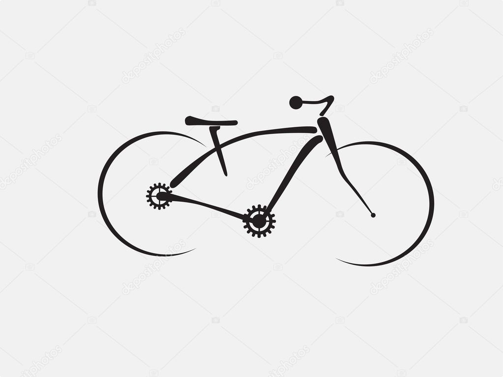 Illustration of a modern mountain bike