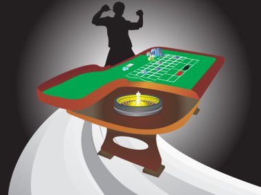 Illustration of roulette table clipart