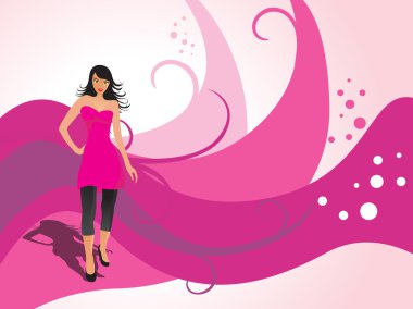 Fashion woman pose series, design11 clipart