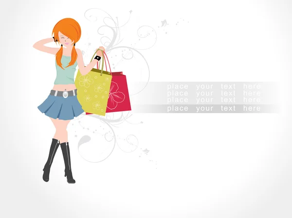 Background with set of shopping bag — Stock Vector