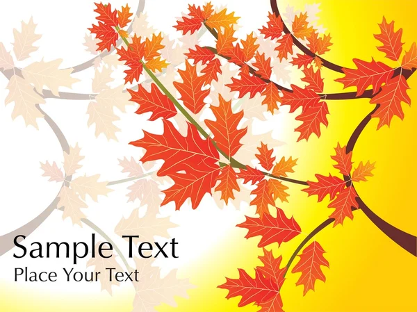 Autumn leaves with sample text — Stock Vector