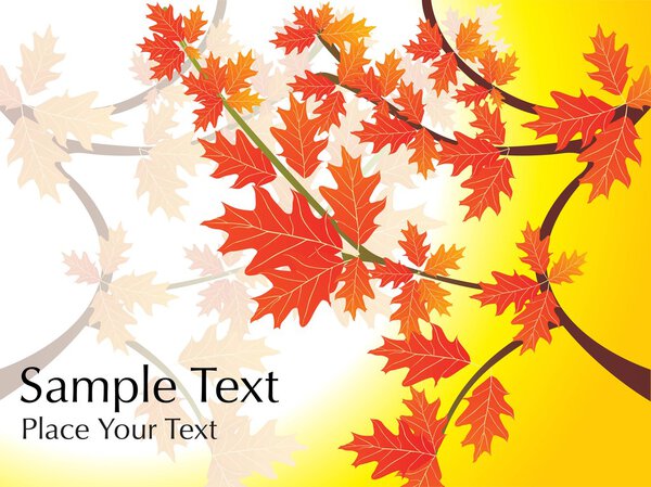 Autumn leaves with sample text