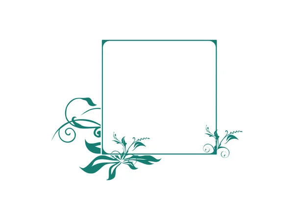 Illustration, green vector floral frame — Stock Vector