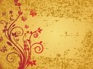 Texture background with red floral clipart