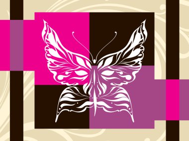 Abstract background with butterfly clipart