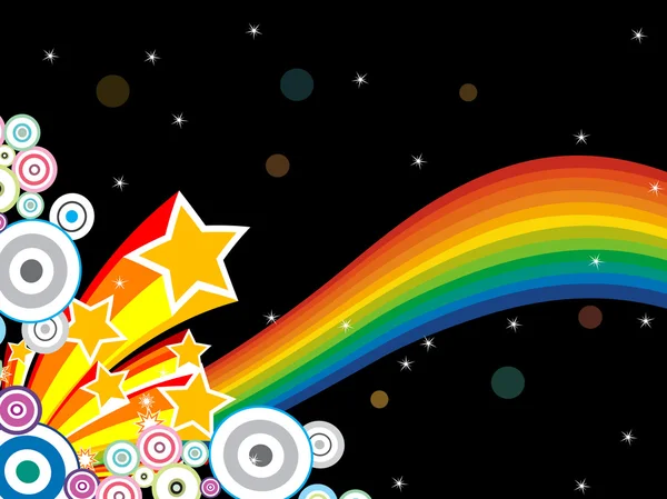 虹の縞模様の背景のアートワーク — ストックベクタ