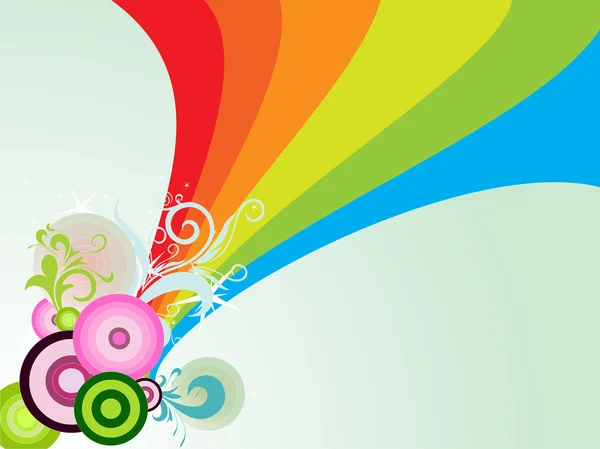 Rainbow stripes achtergrond met cirkel — Stockvector