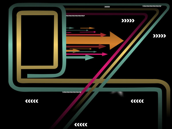 Background with colorful arrowhead