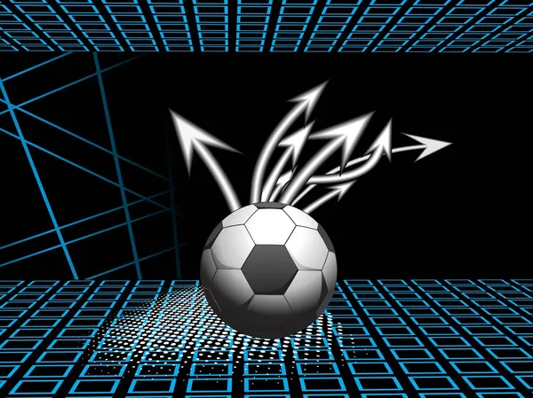 Vector soccer with arrowhead — Stock Vector