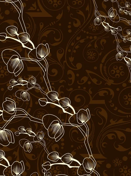 Fond d'oeuvre avec motif floral — Image vectorielle