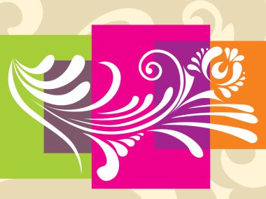 Colorful background with floral clipart