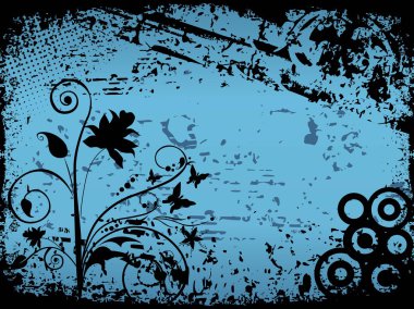 Texture background with black floral clipart