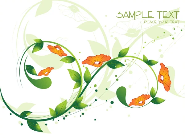 Arrière-plan avec motif floral vert — Image vectorielle