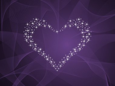 Romantic heart with wave background clipart