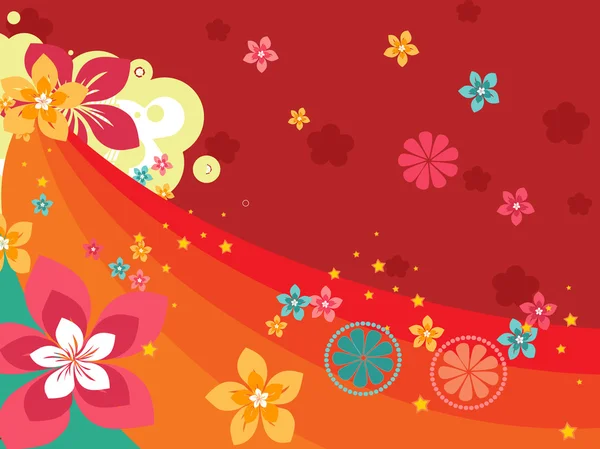 Arrière-plan avec floraison colorée — Image vectorielle