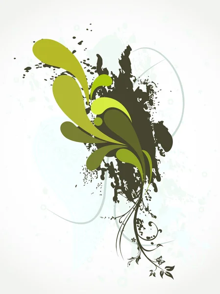 Grunge avec des œuvres d'art créatives, floral — Image vectorielle